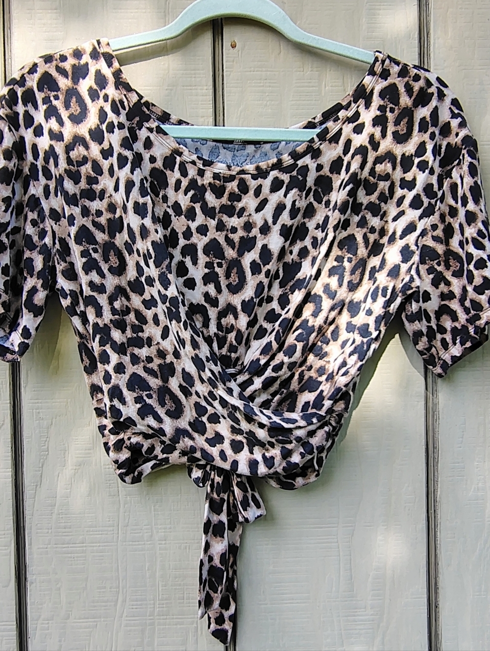 Victoria Secrets Crop Top Animal Print Festival Streetwear Wrap Front Tie Back
